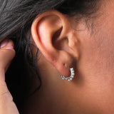 Sterling silver mini pearls hoop - sterling silver-NuNu jewellery