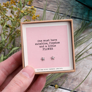 'One Must Have' Sterling Silver Little Flower Earrings - sterling silver-NuNu jewellery