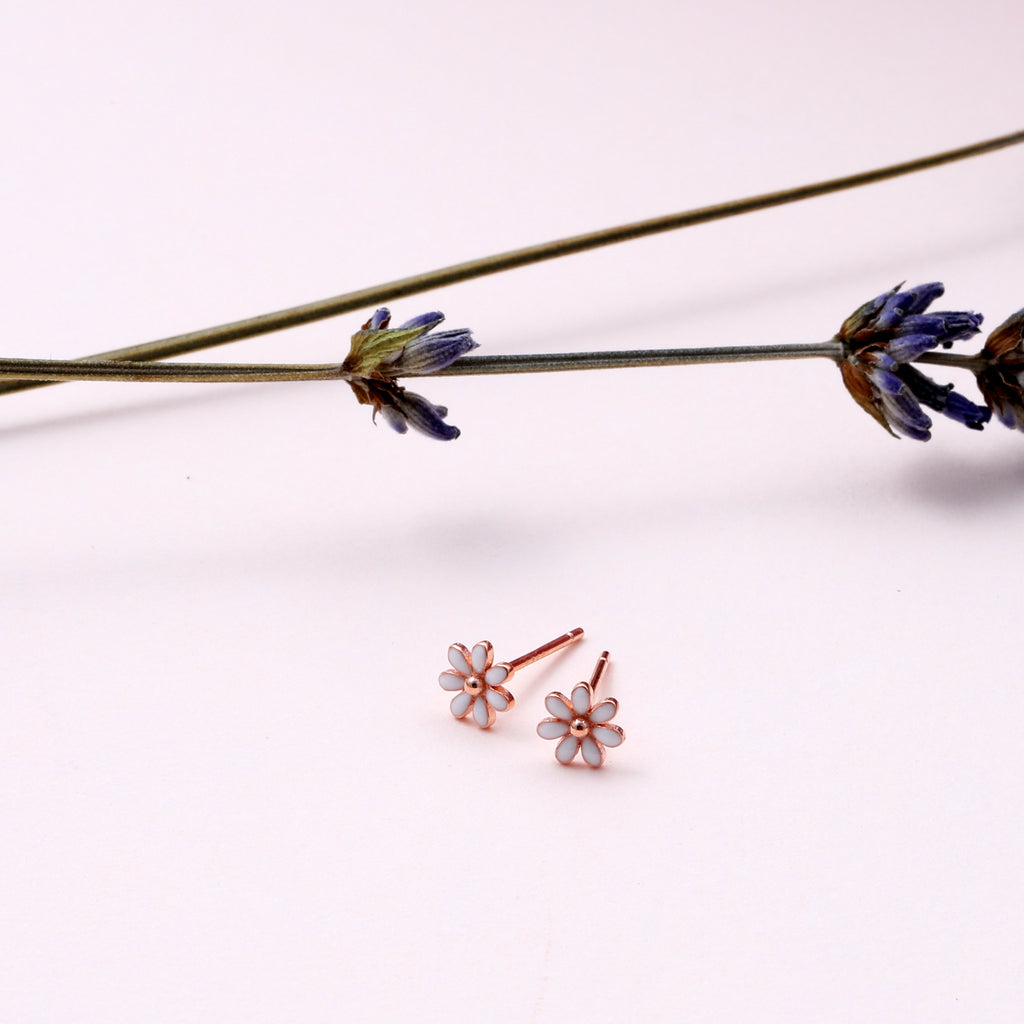 Sterling Silver Granddaughter Little Flower Earrings - sterling silver-NuNu jewellery