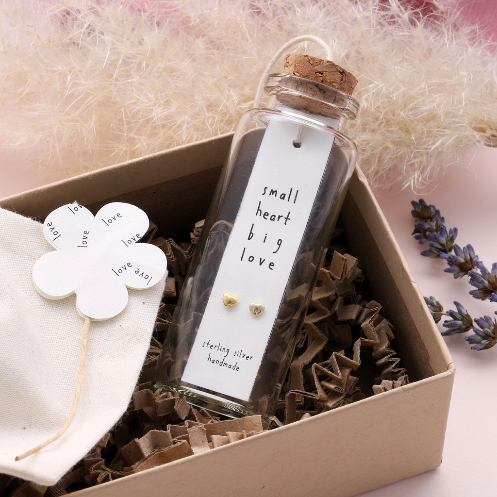 Earrings In A Message Bottle 'Big Love' Sterling Silver - sterling silver-NuNu jewellery