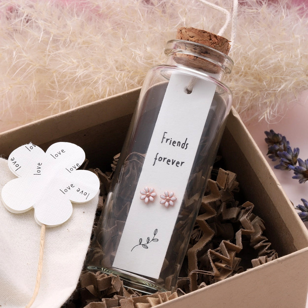 Earrings In A Message Bottle 'Friends Forever' - sterling silver-NuNu jewellery