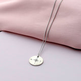 Sterling Silver Compass Necklace Personalised - sterling silver-NuNu jewellery