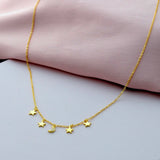 Gold Moon and Stars Necklace - sterling silver-NuNu jewellery