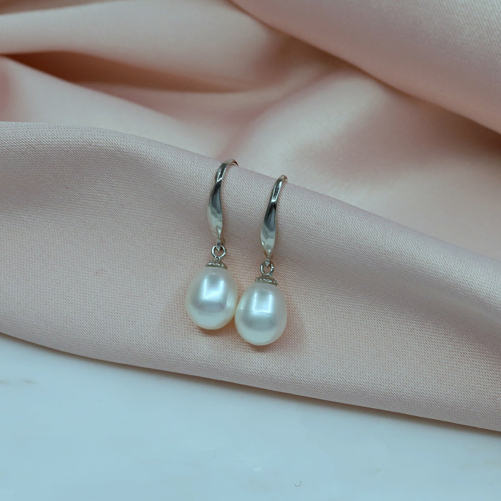 Handmade Sterling Silver Fresh Water Pearl Earrings - sterling silver-NuNu jewellery