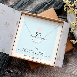 Sterling Silver Star Necklace For 50th Birthday - sterling silver-NuNu jewellery