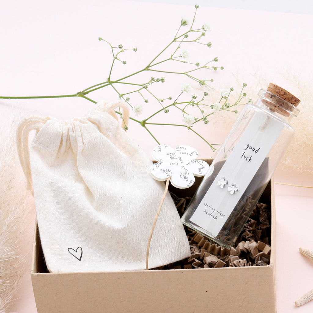 Earrings In A Message Bottle 'Good Luck' - sterling silver-NuNu jewellery