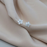 Sterling Silver Mother Of Pearl Apple Blossom Earrings - sterling silver-NuNu jewellery