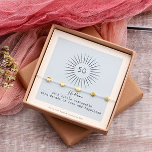 Sterling Silver Button Bracelet For 50th Birthday - sterling silver-NuNu jewellery
