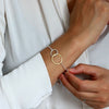 Silver And Gold Circle Mum Bracelet - sterling silver-NuNu jewellery