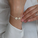Two Daisies Bracelet - sterling silver-NuNu jewellery