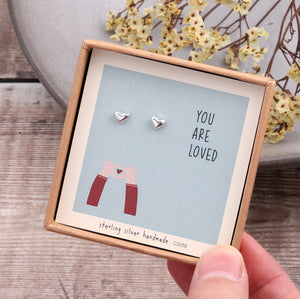 Valentine's Day Heart Earrings 'You're Loved' - sterling silver-NuNu jewellery