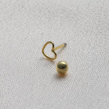 Sterling Silver Heart Earrings with Ball End - sterling silver-NuNu jewellery
