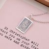 Sterling Silver Rectangle Saint Christopher Necklace - sterling silver-NuNu jewellery