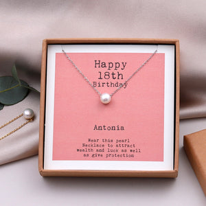 Sterling Silver Happy 18th Birthday Necklace - sterling silver-NuNu jewellery