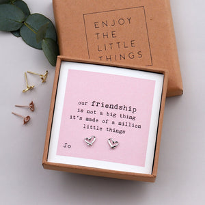 'A Million Little Things' Friendship Heart Earrings - sterling silver-NuNu jewellery