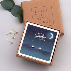 Gift Boxed 'Keep On Shining' Earrings - sterling silver-NuNu jewellery