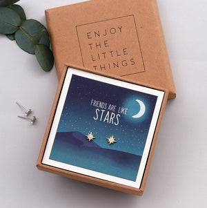 Sterling Silver 'Friends Are Like Stars' Star Earrings - sterling silver-NuNu jewellery