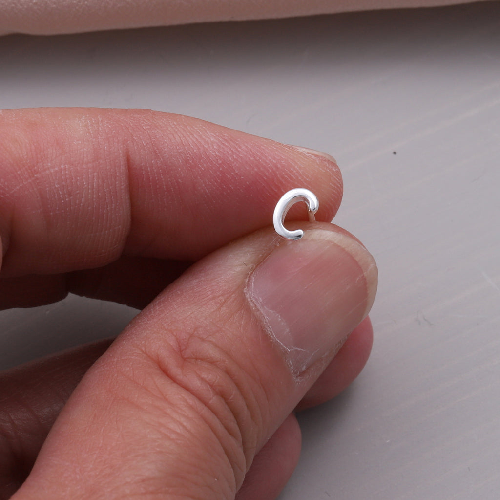 Sterling Silver Initial Earrings Stud - sterling silver-NuNu jewellery