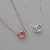 Sisterhood Two Circles Necklace - sterling silver-NuNu jewellery