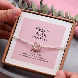 Happy 40 Th Birthday Bracelet - sterling silver-NuNu jewellery