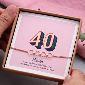 40 Th Birthday Circle Bracelet - sterling silver-NuNu jewellery