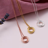 Sterling silver interlocking circle necklace - sterling silver-NuNu jewellery