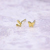 Gold Plated Tiny Earrings - sterling silver-NuNu jewellery