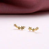 Sterling Silver Four Stars Ear Studs - sterling silver-NuNu jewellery