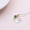 Family Tree Necklace With Birthstone - sterling silver-NuNu jewellery