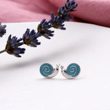 Sterling Silver Snail Earrings Studs - sterling silver-NuNu jewellery