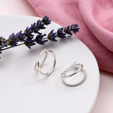 Sterling Silver Double Hoop Earrings - sterling silver-NuNu jewellery