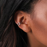 Sterling Silver Open Circles Ear Cuff - sterling silver-NuNu jewellery