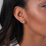 Sterling Silver Enamel Lemon Ear Studs - sterling silver-NuNu jewellery