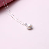 Sterling Silver Wrapped Pearl Necklace - sterling silver-NuNu jewellery