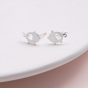 Sterling Silver Little Piggy Earrings - sterling silver-NuNu jewellery