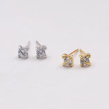 Crystal Planet Stud Earrings - sterling silver-NuNu jewellery