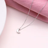 Sterling Silver Mini Moon Necklace - sterling silver-NuNu jewellery