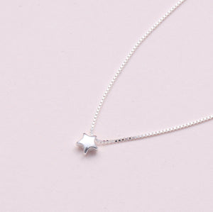 Sterling Silver Mini Star Pendant Necklace - sterling silver-NuNu jewellery