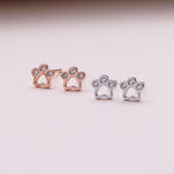 Tiny Little Paws Earring Studs - sterling silver-NuNu jewellery