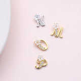 Sterling silver floral alphabet necklace or earring studs MNOP - sterling silver-NuNu jewellery