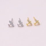 Sterling Silver Tiny Little Aeroplane Earrings - sterling silver-NuNu jewellery