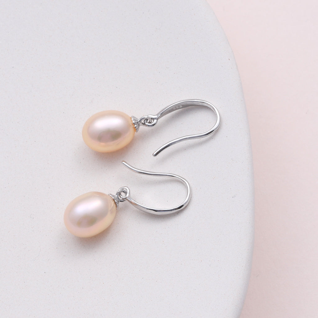 Handmade Sterling Silver Fresh Water Pearl Earrings - sterling silver-NuNu jewellery