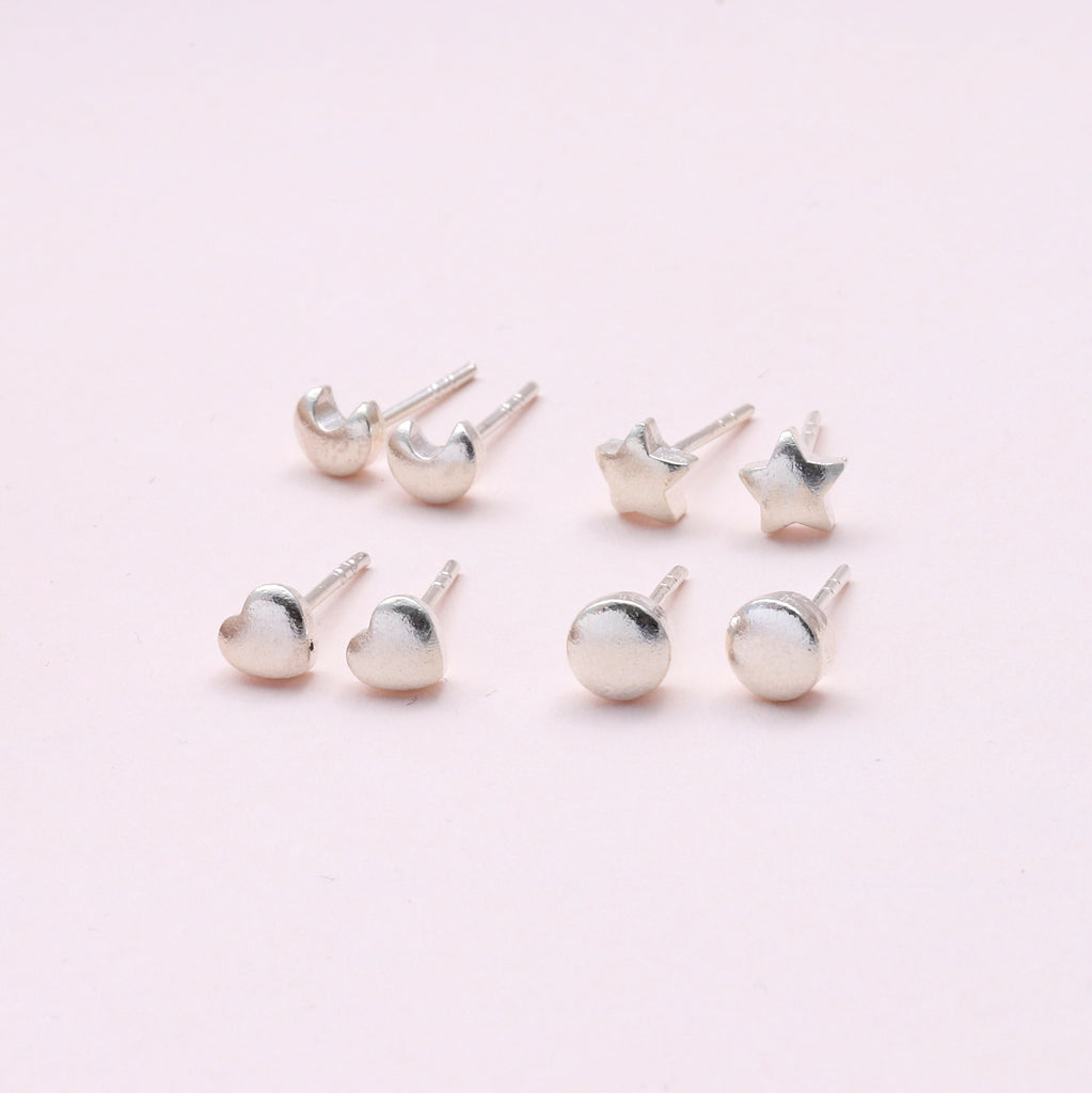 Handmade Single Mix Match Earrings Stud - sterling silver-NuNu jewellery