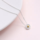 Sterling Silver Single Daisy Necklace - sterling silver-NuNu jewellery