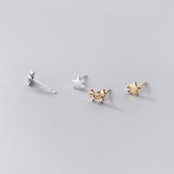 Gold Plated Sterling Silver Star Cluster Earrings - sterling silver-NuNu jewellery