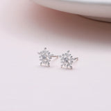 Sterling Silver Glistening Snowflake Studs Or Necklace - sterling silver-NuNu jewellery