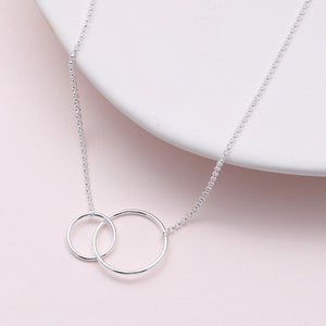 Sterling Silver Big and Small Circle Necklace - sterling silver-NuNu jewellery