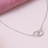 Sterling Silver two circles linked necklace - sterling silver-NuNu jewellery