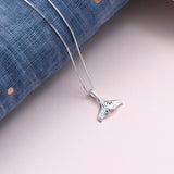 Sterling Silver Mermaid Tail Necklace - sterling silver-NuNu jewellery