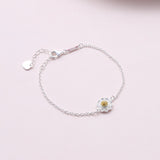 Sterling Silver Single Daisy Bracelet - sterling silver-NuNu jewellery